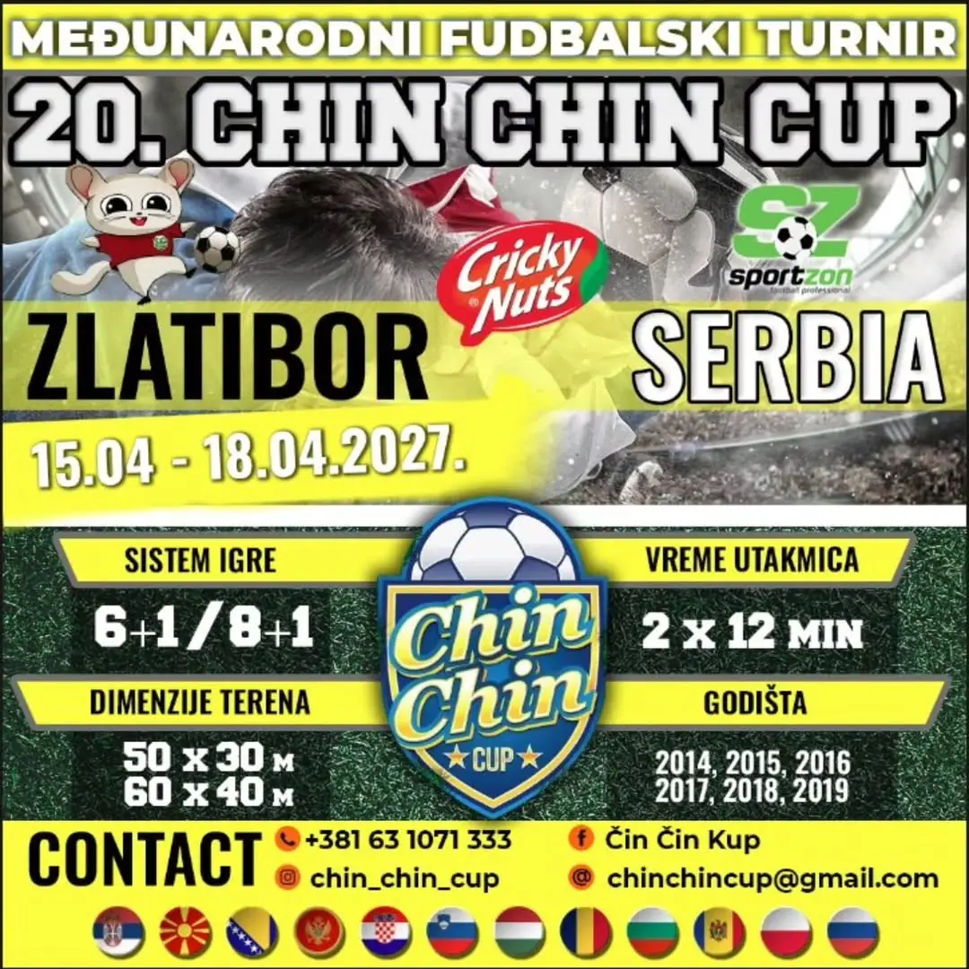 Расписание турнира «CHIN CHIN CUP» на 15-18 апреля 2027 - Златибор